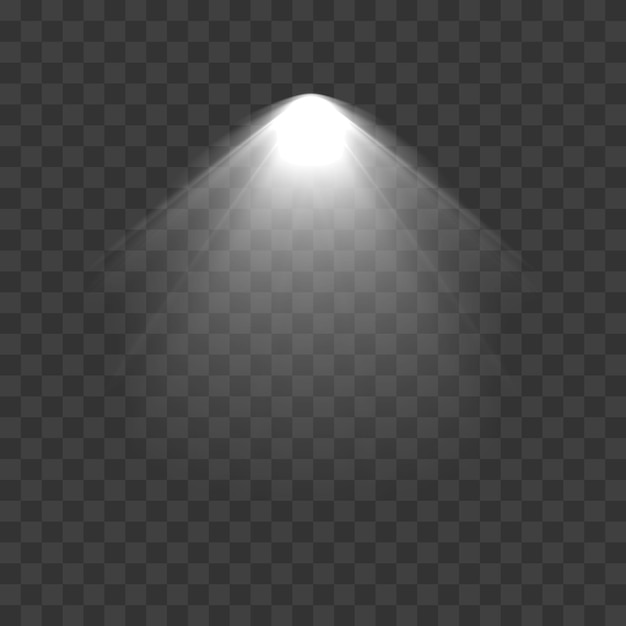 una luz brillante en un fondo transparente