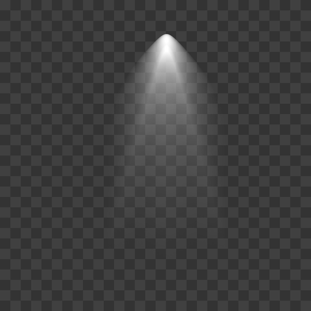 una luz brillante en un fondo transparente