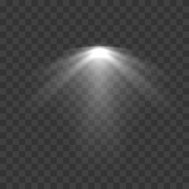 una luz brillante en un fondo transparente
