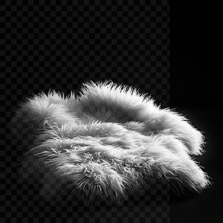PSD la luz cae suavemente sobre el pelaje de peluche resaltando texturas en un fondo transparente
