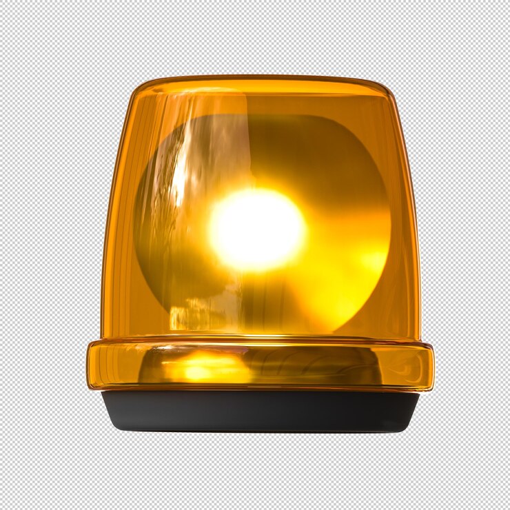 PSD luz de alerta de emergência do veículo isolada em branco
