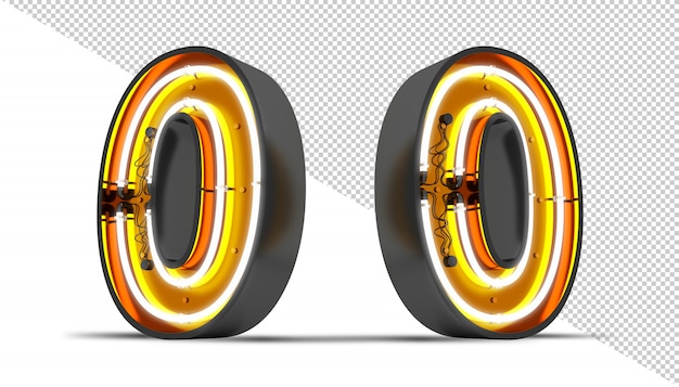 PSD luz de néon número 0