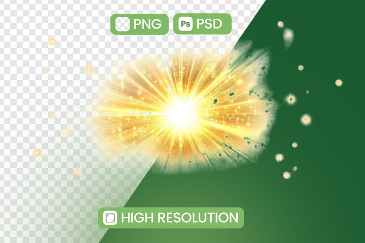 PSD la luz dorada explota con brillantes chispas recurso gráfico de alta resolución para proyectos de diseño