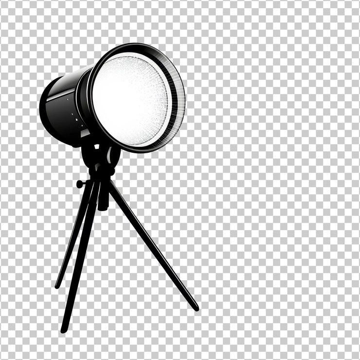 PSD luz de estudio profesional en un soporte de trípode cortado transparente
