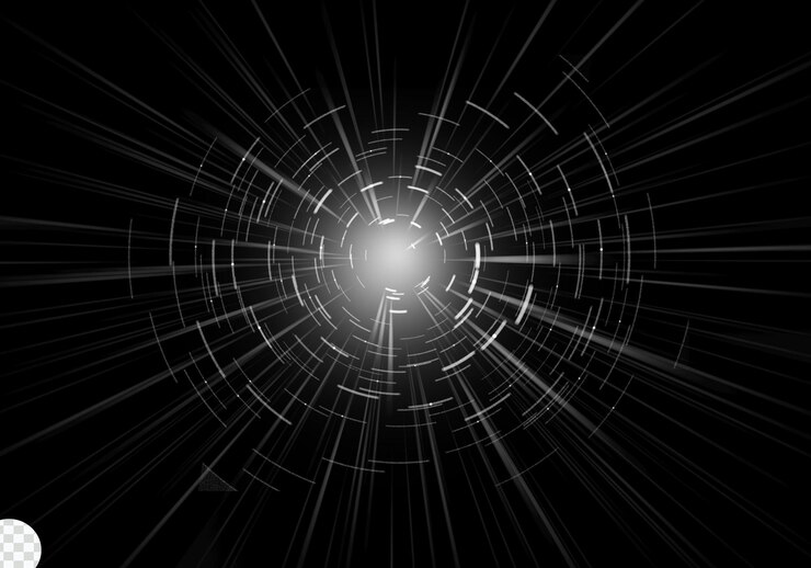 PSD la luz de inflamación de la lente sobre un fondo negro