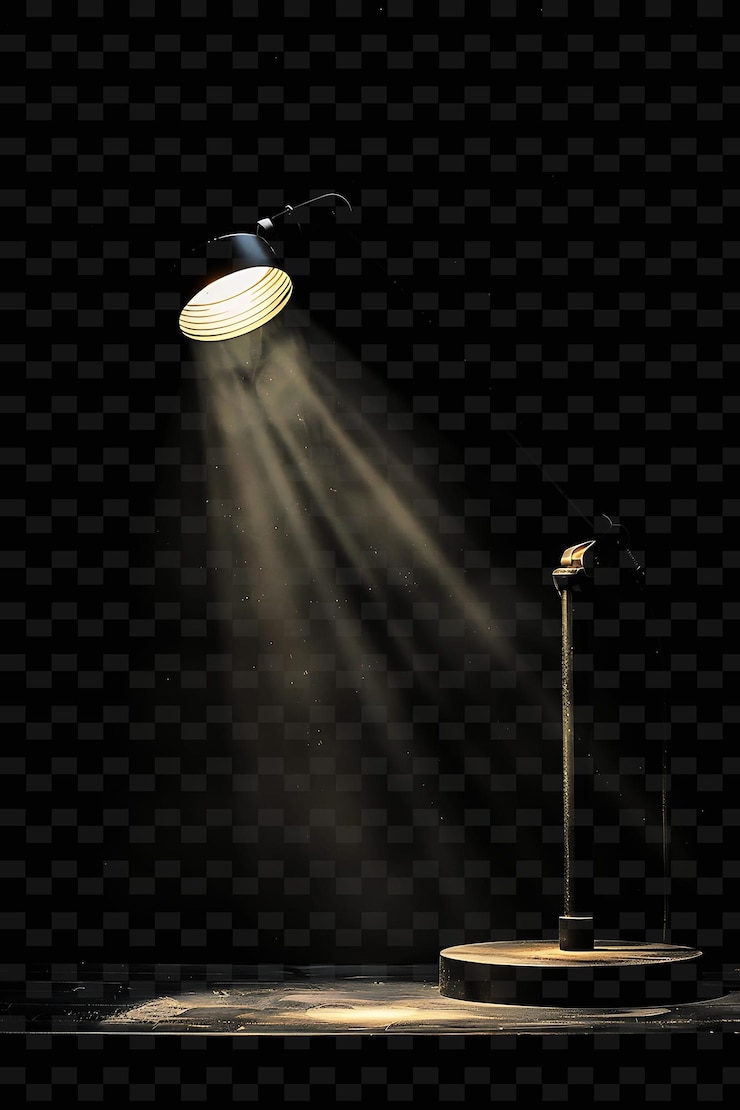 PSD luz de lámpara de escritorio con haz enfocado radiante cálido que mejora el enfoque diseño de efecto de luz de neón png