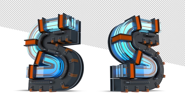 Luz de neón azul 3D Alphabet con alambre de cobre