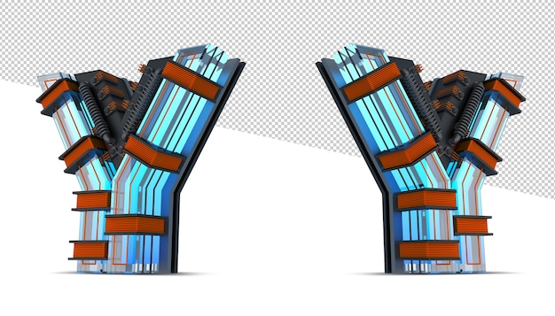 Luz de neón azul 3D Alphabet con alambre de cobre