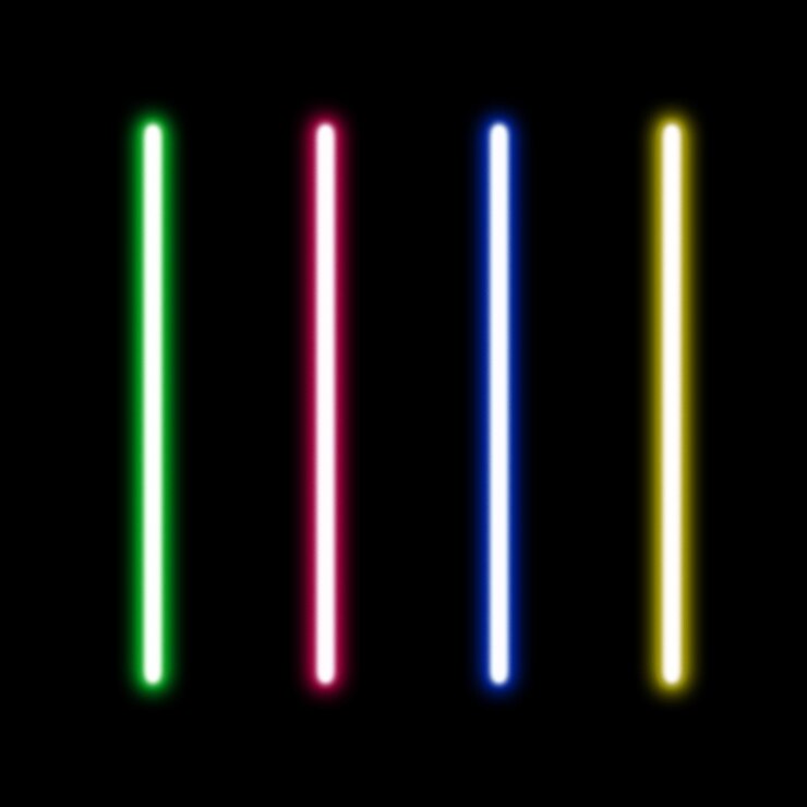 PSD luz de neón colorida