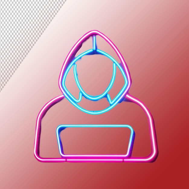 luz de neón en fondo transparente hacker
