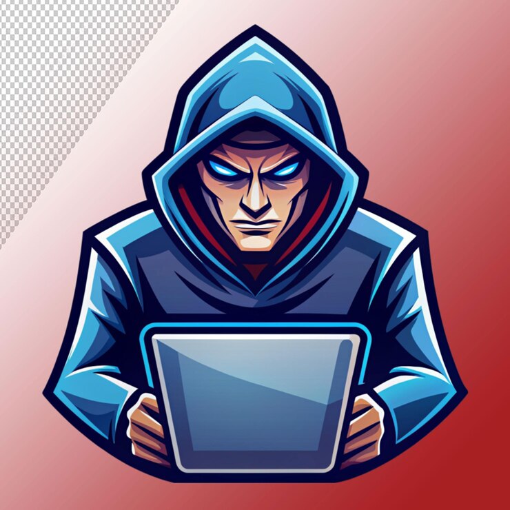 PSD luz de neón en fondo transparente hacker