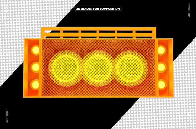 Luz de panel de objetos metálicos renderizados en 3D