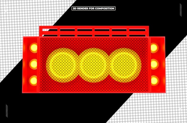Luz de panel de objetos metálicos renderizados en 3D