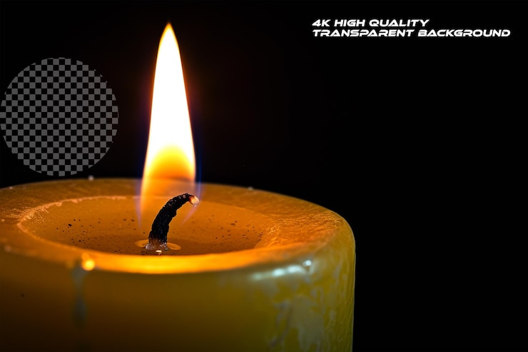 PSD la luz parpadeante de las velas que baila y juega sobre un fondo transparente