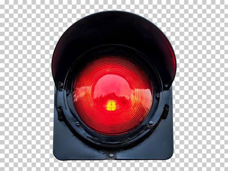 PSD la luz de señal roja aislada en un fondo transparente png psd