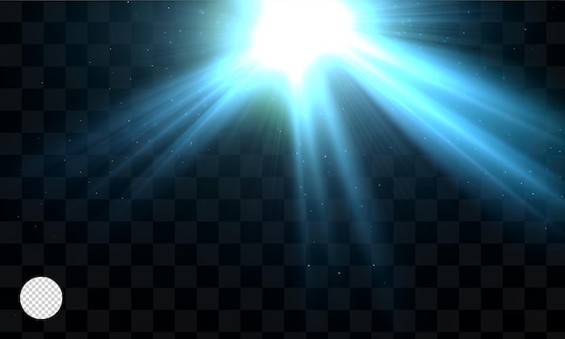 La luz del sol brilla sobre un fondo transparente