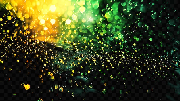 Una luz verde y amarilla de la lluvia