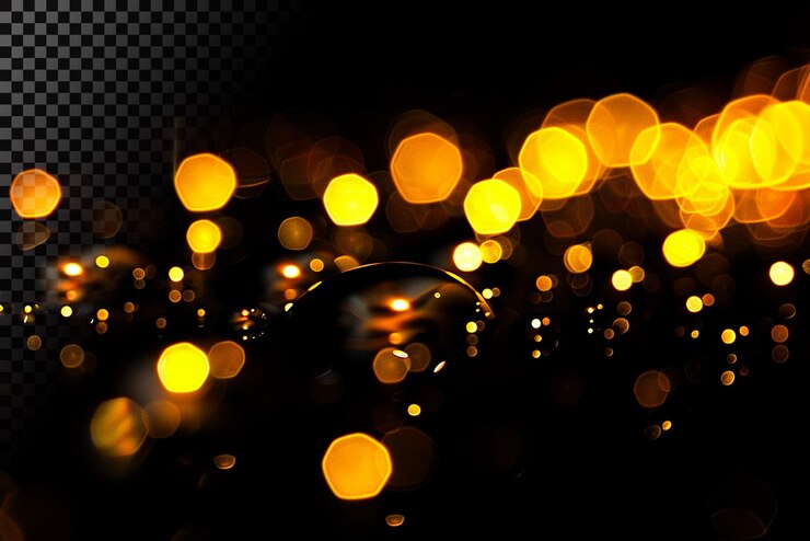 PSD luzes de bokeh douradas