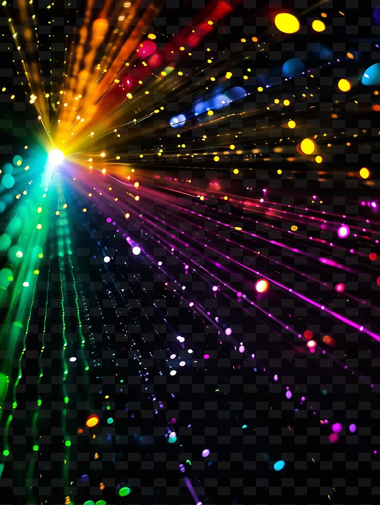 PSD luzes de discoteca com feixes coloridos tons vívidos gerando festa png y2k design de efeito de luz de néon