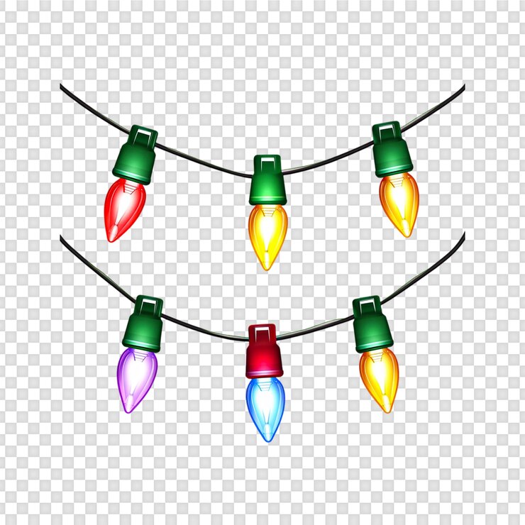 PSD luzes de natal isoladas em fundo transparente