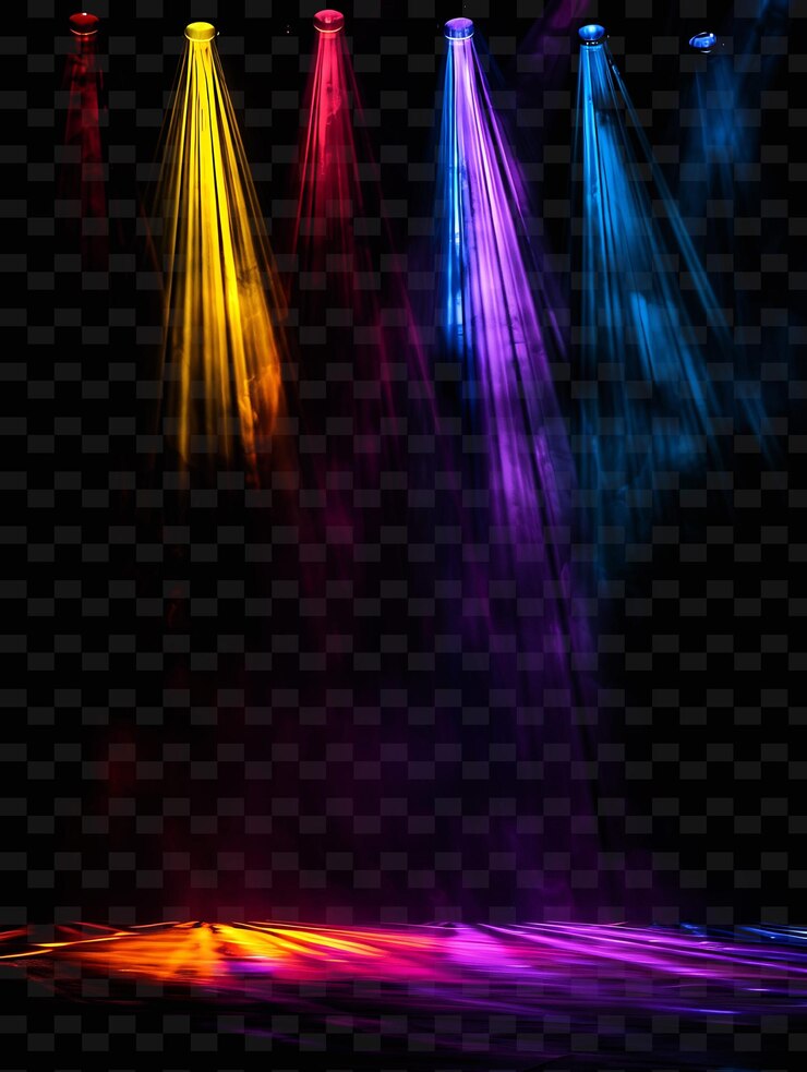 PSD luzes de teatro com varredura dramática tons vívidos criando o teatro png y2k design de efeitos de luz de néon