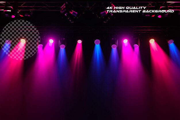 PSD luzes frescas da vida noturna em palco em 16kfondo transparente