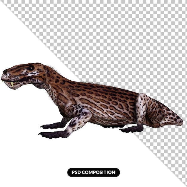 PSD lycaenops dinosaurio aislado render 3d