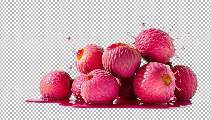 PSD lychee salpicaduras frutales estallido de sabor