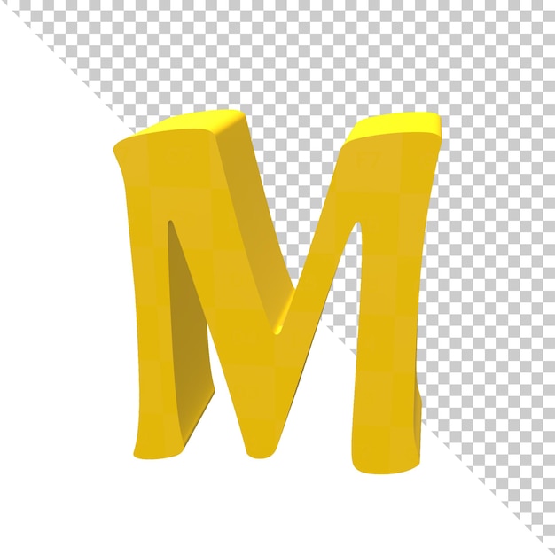 PSD m buchstabe 3d-rendering-symbol