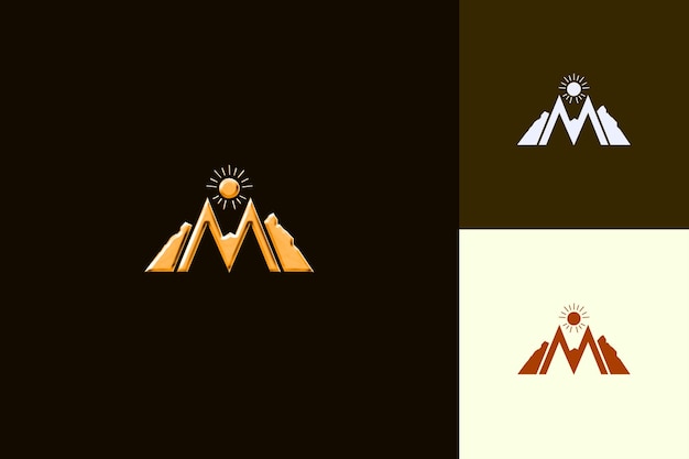 M con letra y símbolo Estilo de diseño del logotipo con M en forma de naturaleza Colecciones vectoriales abstractas