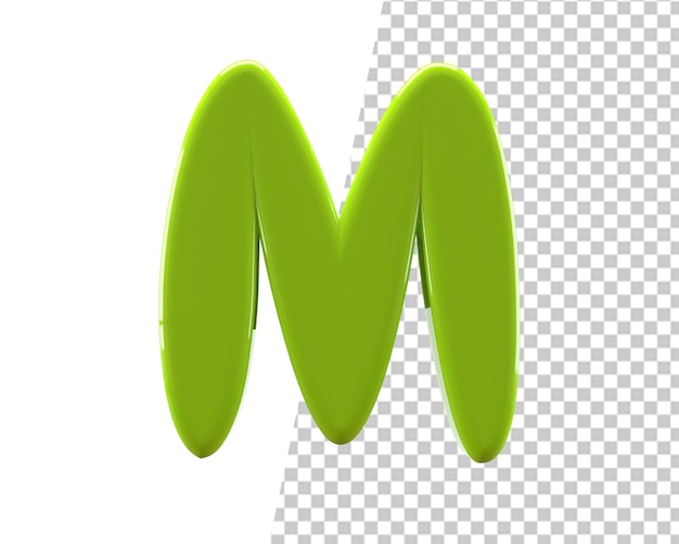 PSD m lettre logo rendu 3d icône verte