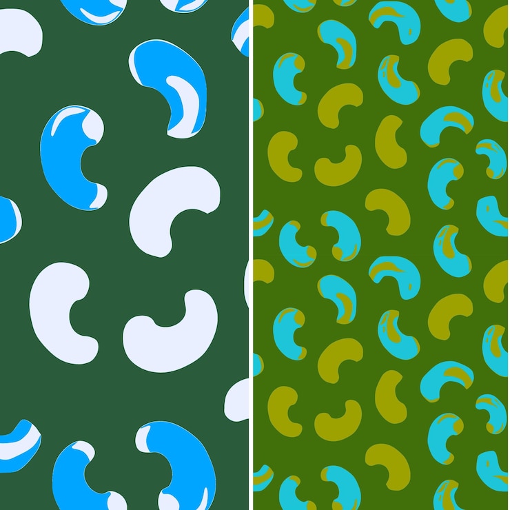 PSD m9 cashew apple with red or yellow skin and juicy design with b unique tropical fruit pattern vector