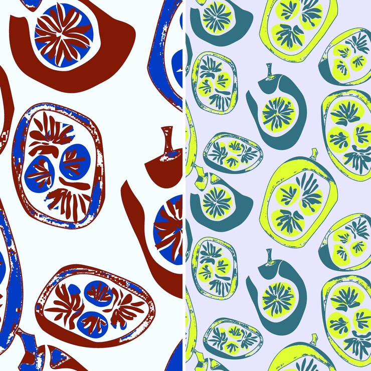 PSD m9 sapote con piel marrón o negra y diseño rico con ikat pa vector único de patrones de frutas tropicales