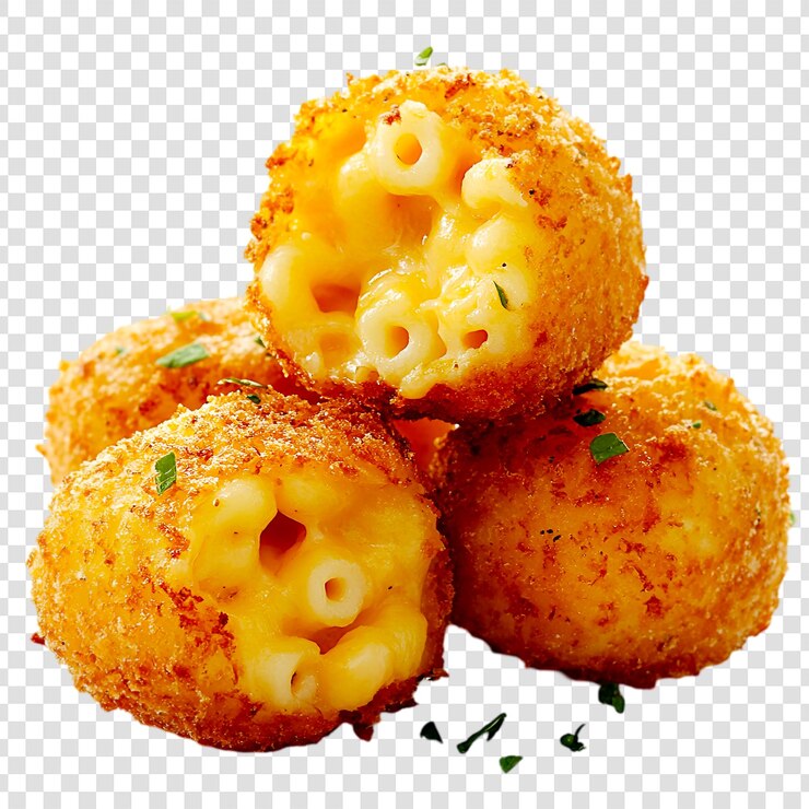 PSD mac y queso crujientes, deliciosas aperitivos y golosinas marrones.