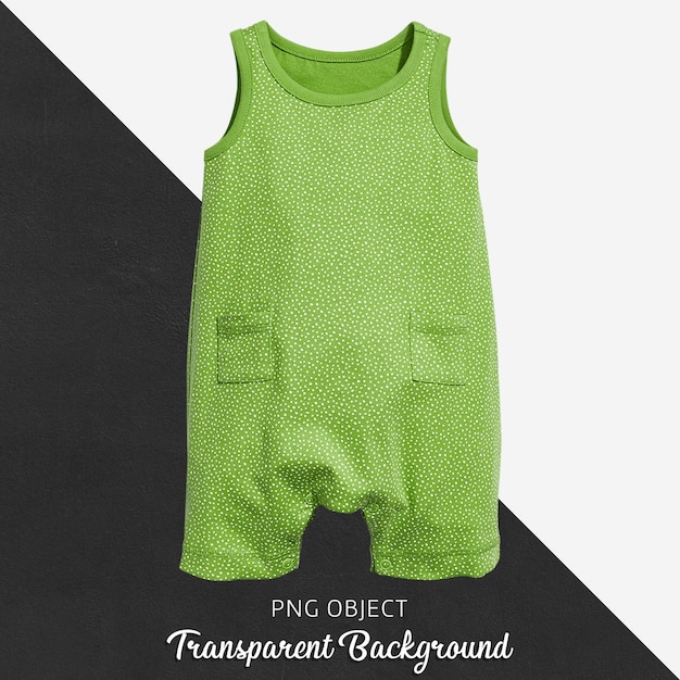 PSD macacão verde transparente para bebé ou criança