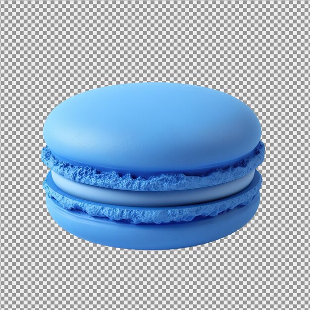 Macaron azul saboroso em fundo branco