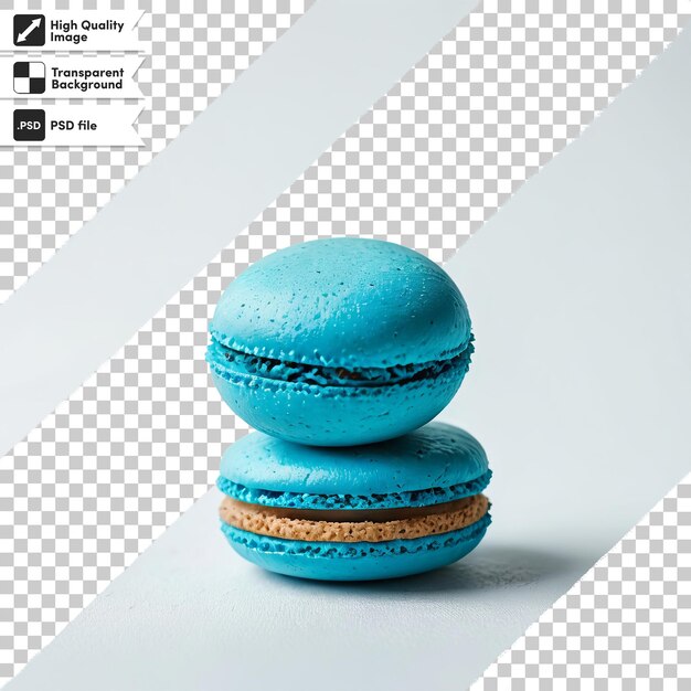 PSD un macaron bleu avec une image de macaron bleu dessus