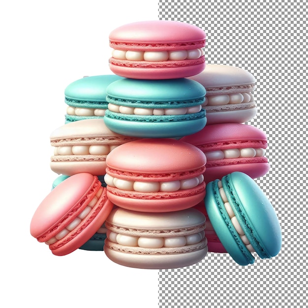 PSD macaron madness explorez la beauté des macarons 3d isolés