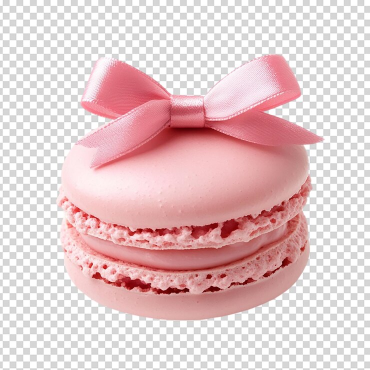 PSD macaron rosa con un arco aislado sobre un fondo blanco