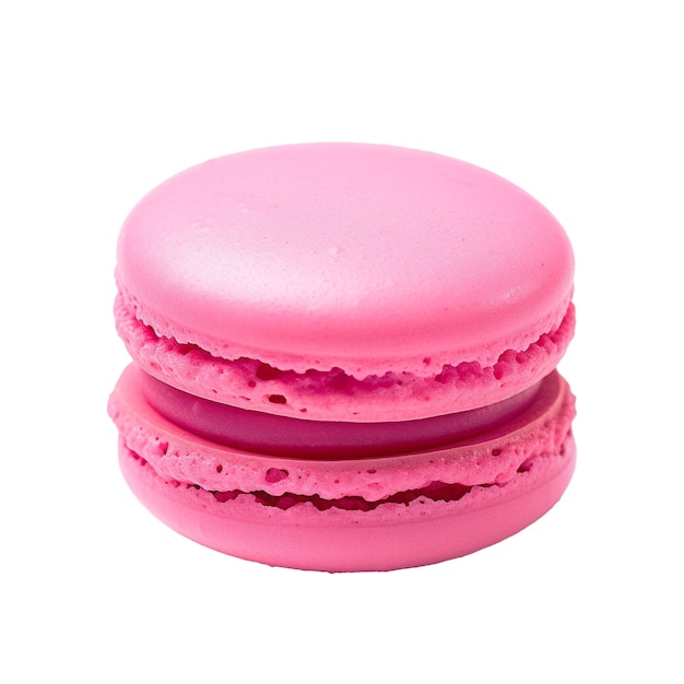 Macaron Rose Sur Un Fond Isolé