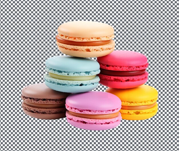 PSD macaron tão doce isolado em fundo transparente