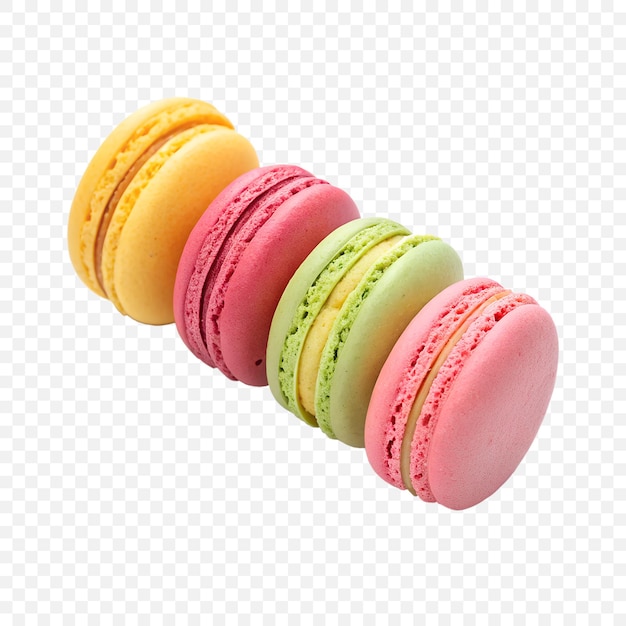 macarons isolated on transparent background