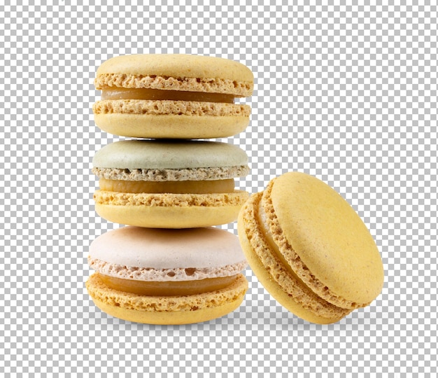 Macarons isolati su strato alfa