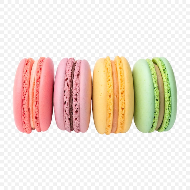 macarons isolés sur un fond transparent