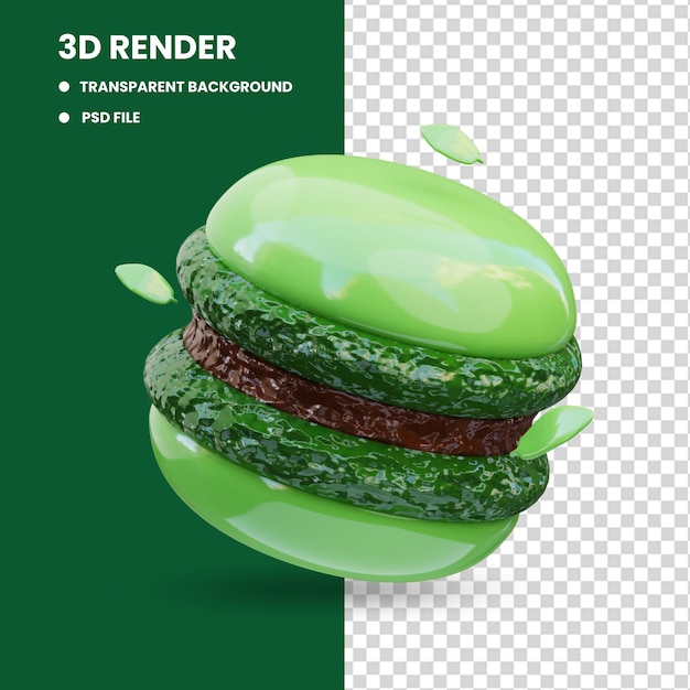 Macarons matcha bolo ilustração 3d renderização 3d