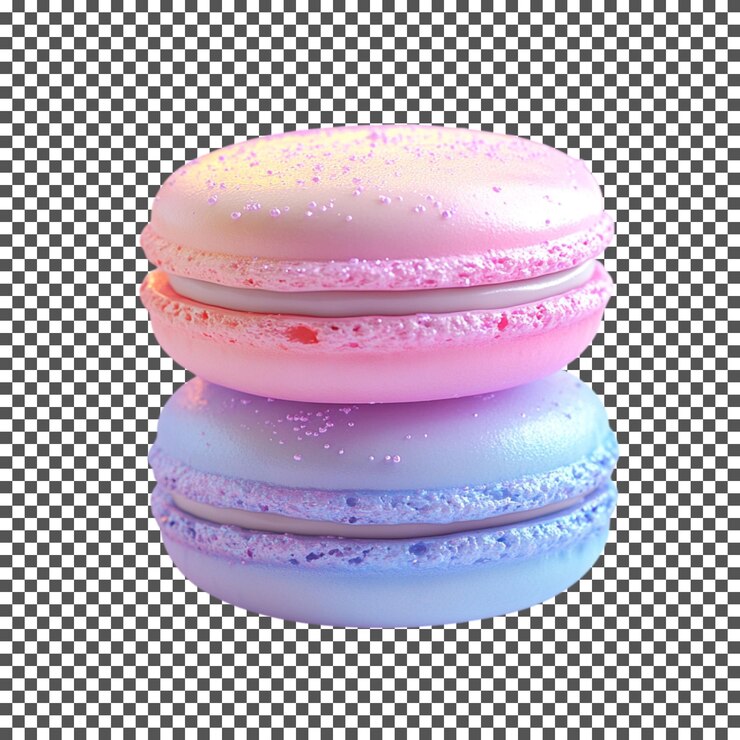 PSD des macarons pastel délicieux isolés sur un fond transparent