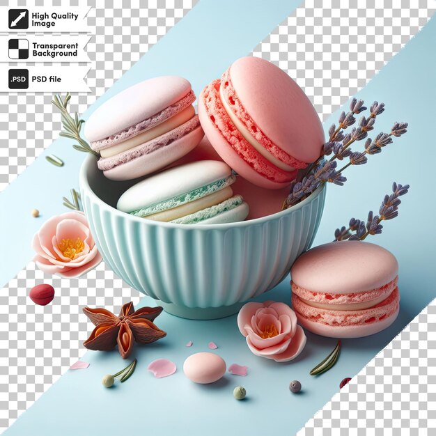 Macaroons psd em fundo transparente