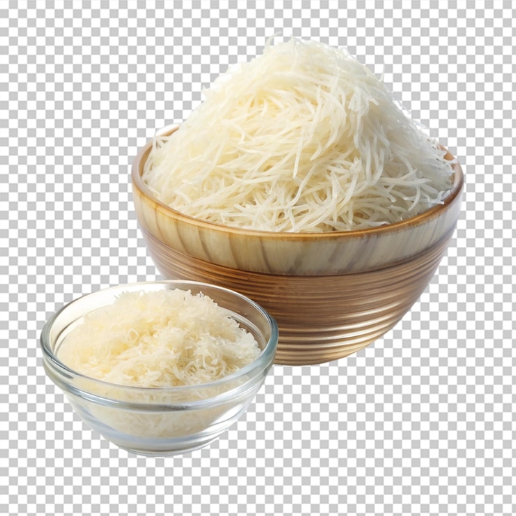 PSD macarrão de vidro de arroz cru isolado sobre um fundo transparente