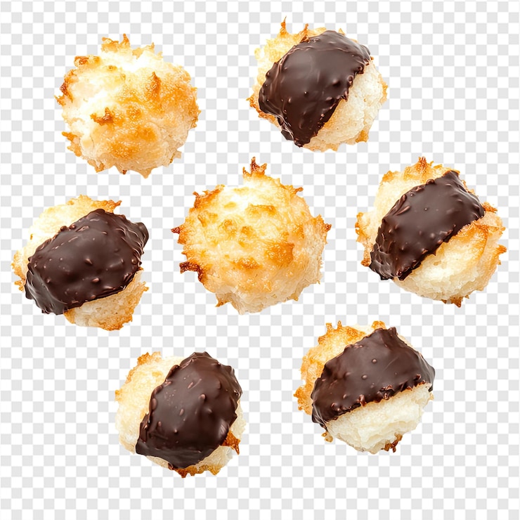 PSD macarrones de coco con chocolate