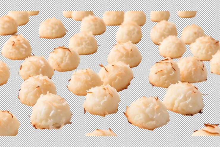 PSD macarrones de coco deliciosas galletas de coco para ocasiones especiales